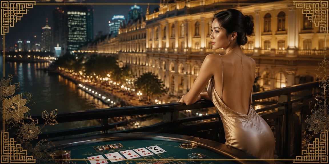 Người chơi tại TP.HCM theo dõi bàn baccarat live trên thiết bị di động trong không gian hiện đại ven biển