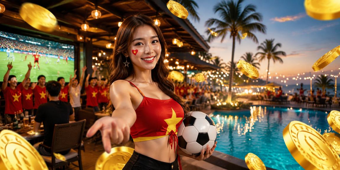 Nhóm bạn tại Nha Trang xem bóng đá và theo dõi kèo cược trong không khí lễ hội sôi động